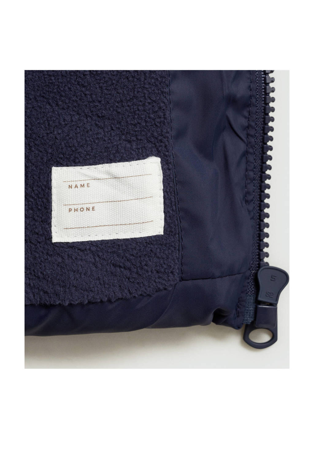 Mango Kids gewatteerde winterjas donkerblauw
