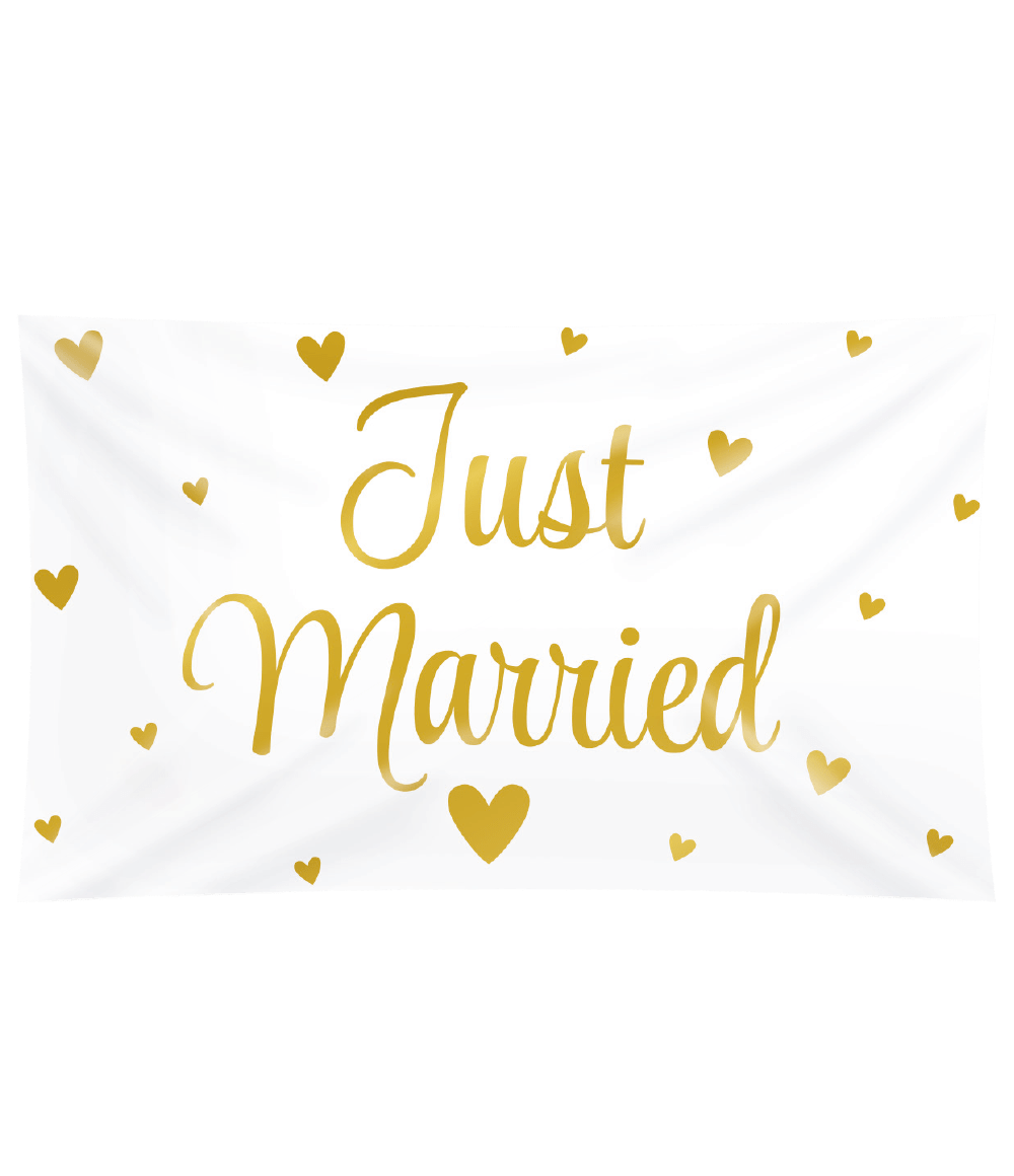 Bruiloft Vlag Just Married Xxl 1,5m