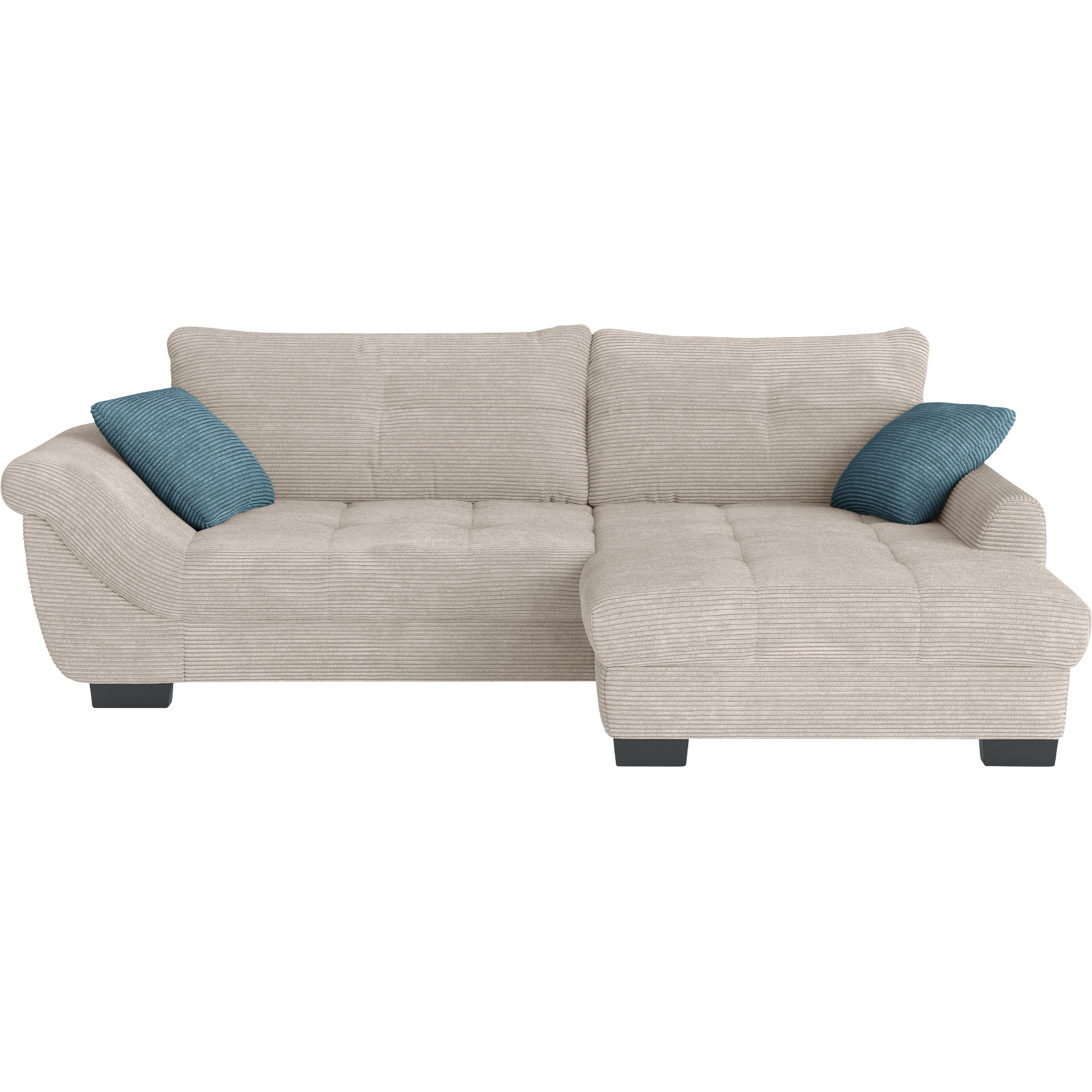 Ecksofa Desiree, Cordstoff natur, Recamière rechts