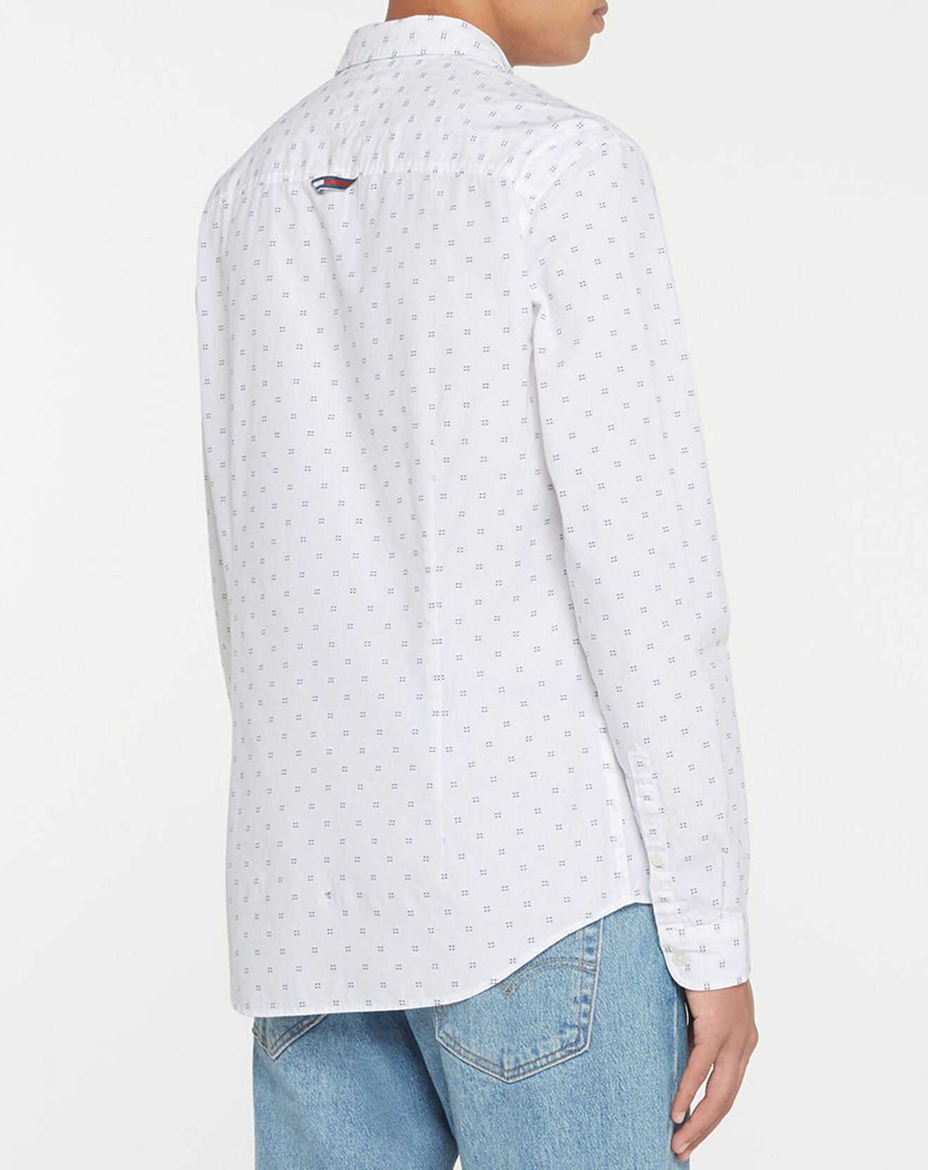 Tommy Jeans Chemise Slim Dobby imprimée  blanche