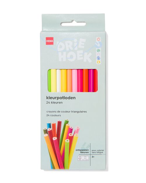 24 crayons de couleur triangulaires