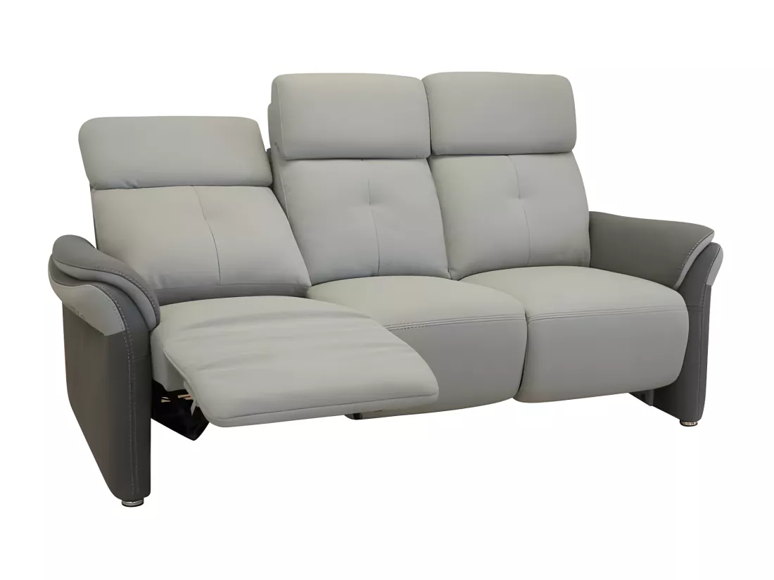Canapé 3 places Relax Electrique Tissu gris - AUSTRALIO