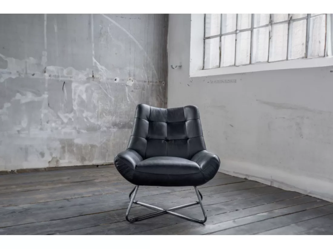 Fauteuil - Noir cuir - SNOOZE