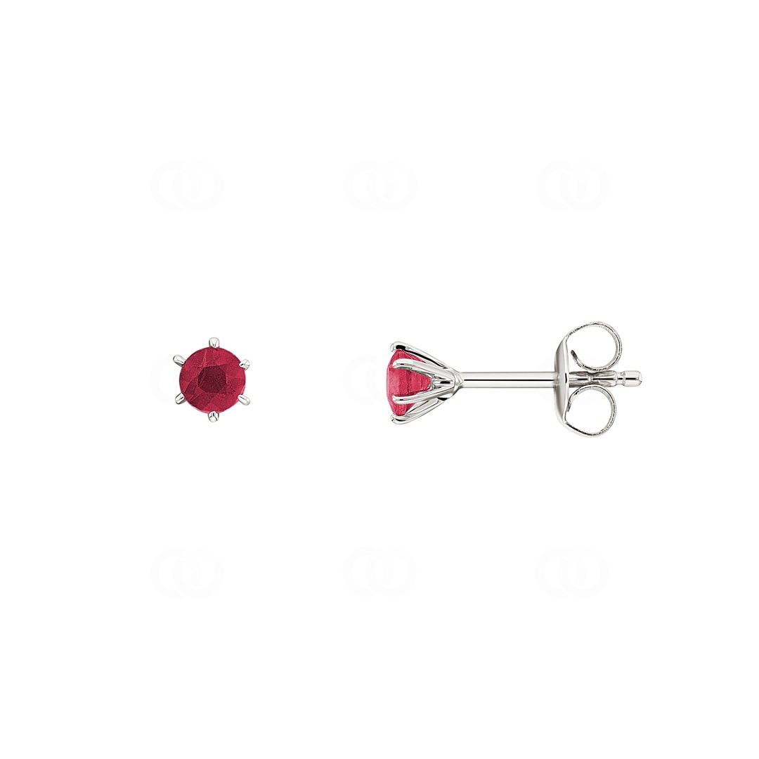 Ohrstecker 750/18 K Weissgold mit Rubin