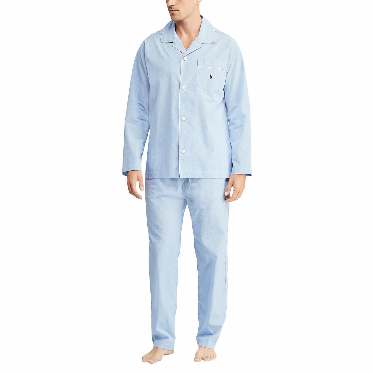 POLO RALPH LAUREN<br>Pijama comprido em popeline xadrez