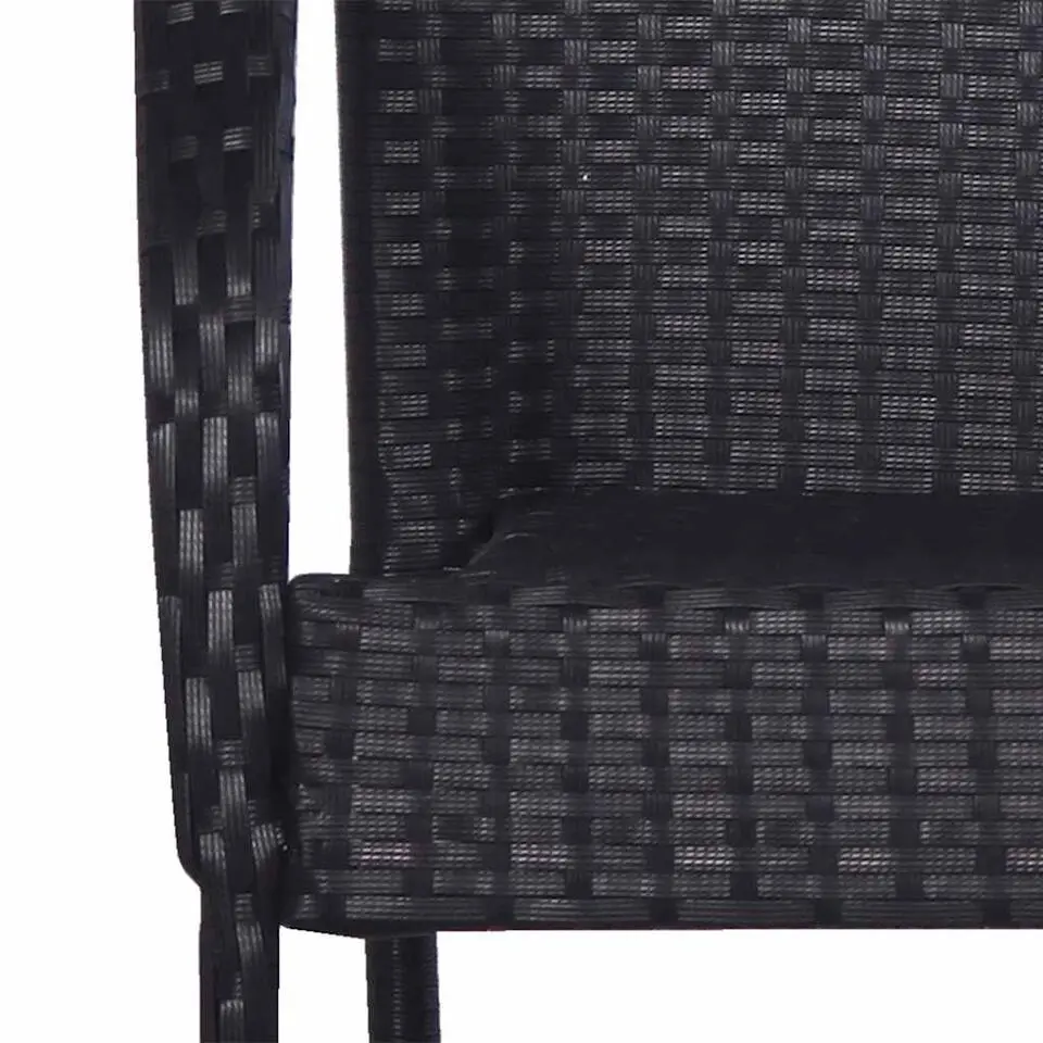 vidaXL Tuinstoelen stapelbaar 2 st poly rattan zwart