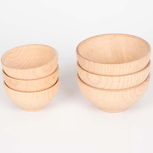 Tickit houten bakjes naturel - Ø 9,3 cm - 3st