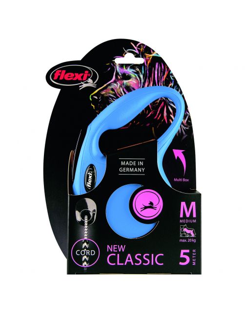 Flexi Rollijn Classic Koord M Blauw - Hondenriem