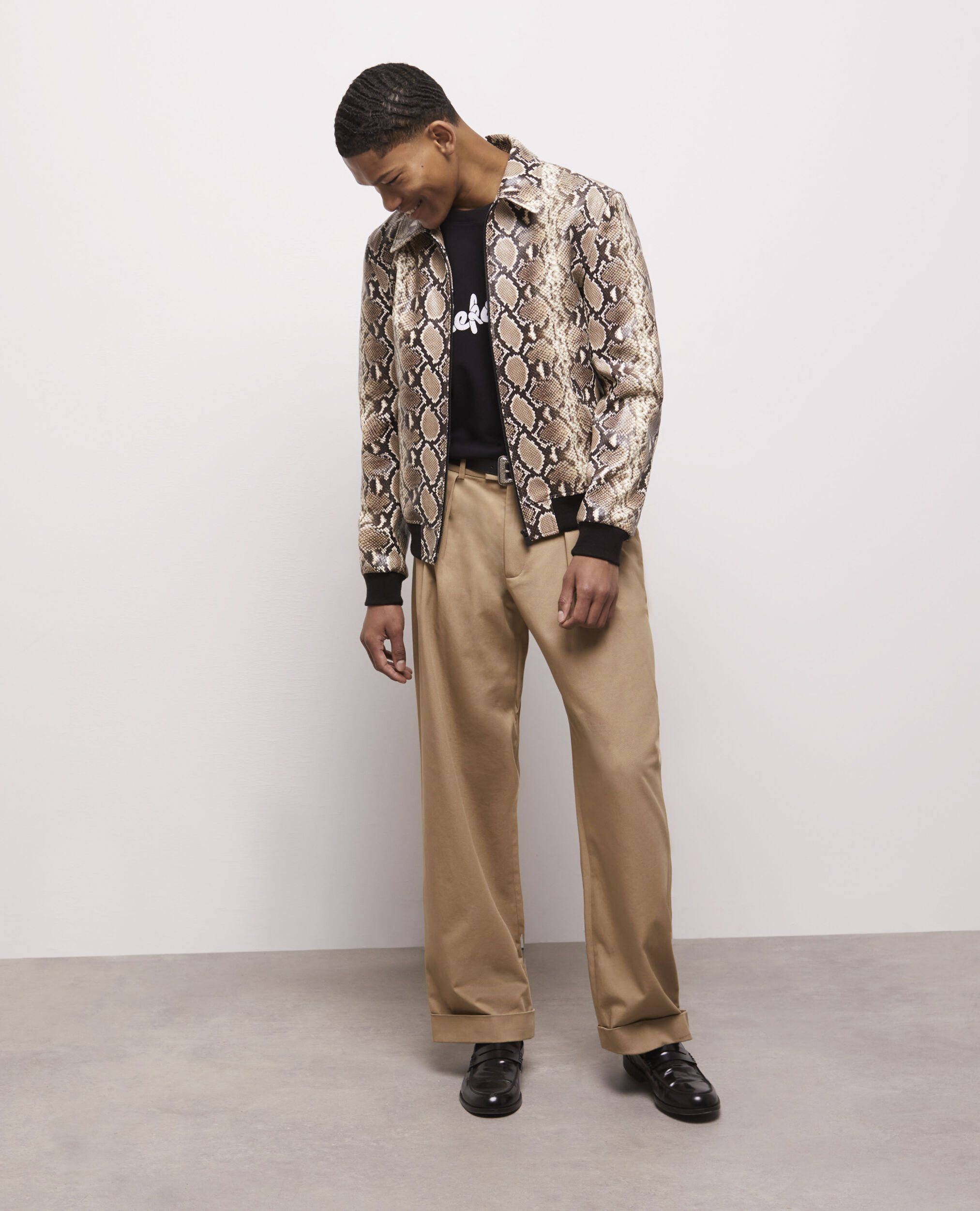 Blouson en cuir python
