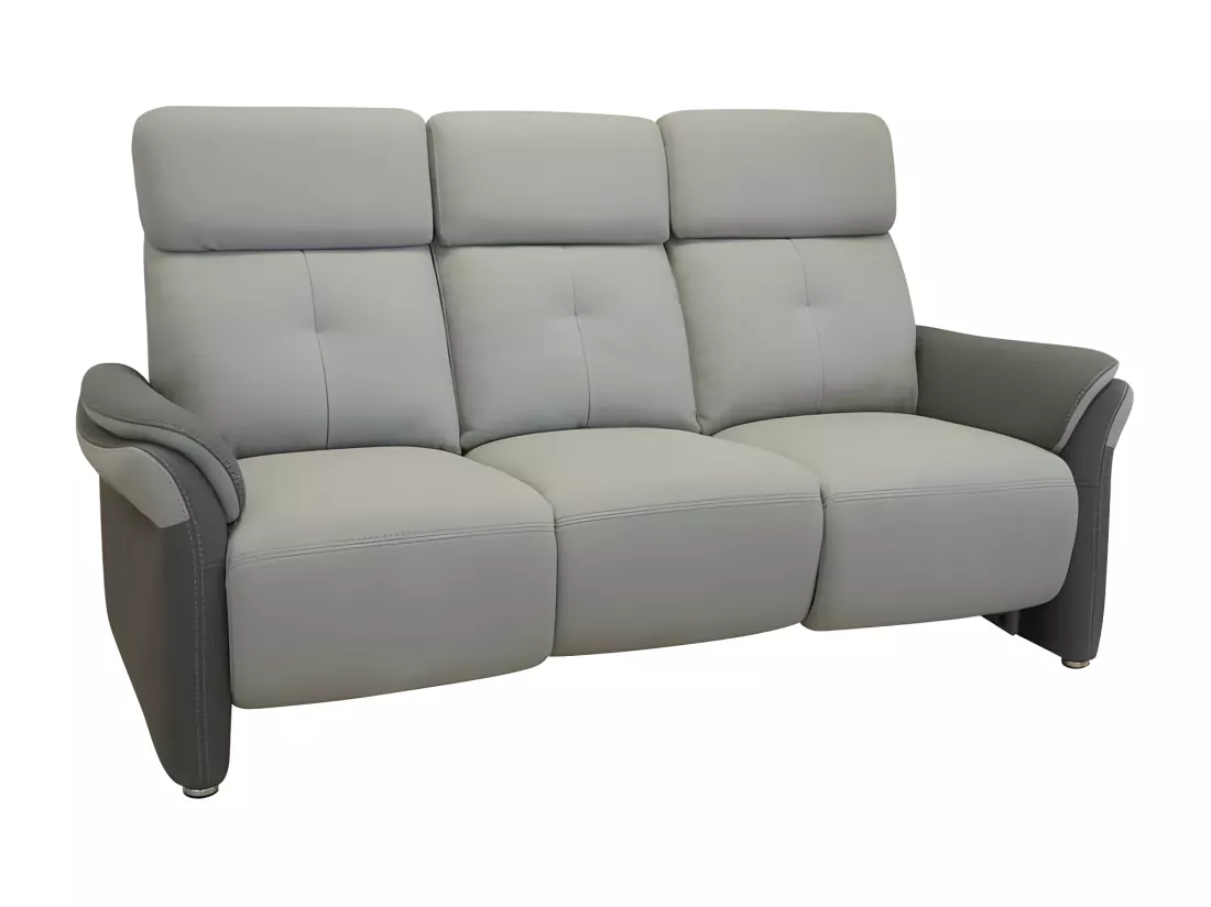 Canapé 3 places Relax Electrique Tissu gris - AUSTRALIO