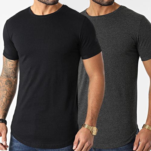 Lot de 2 Tee Shirts Oversize 2082 Noir Et Anthracite