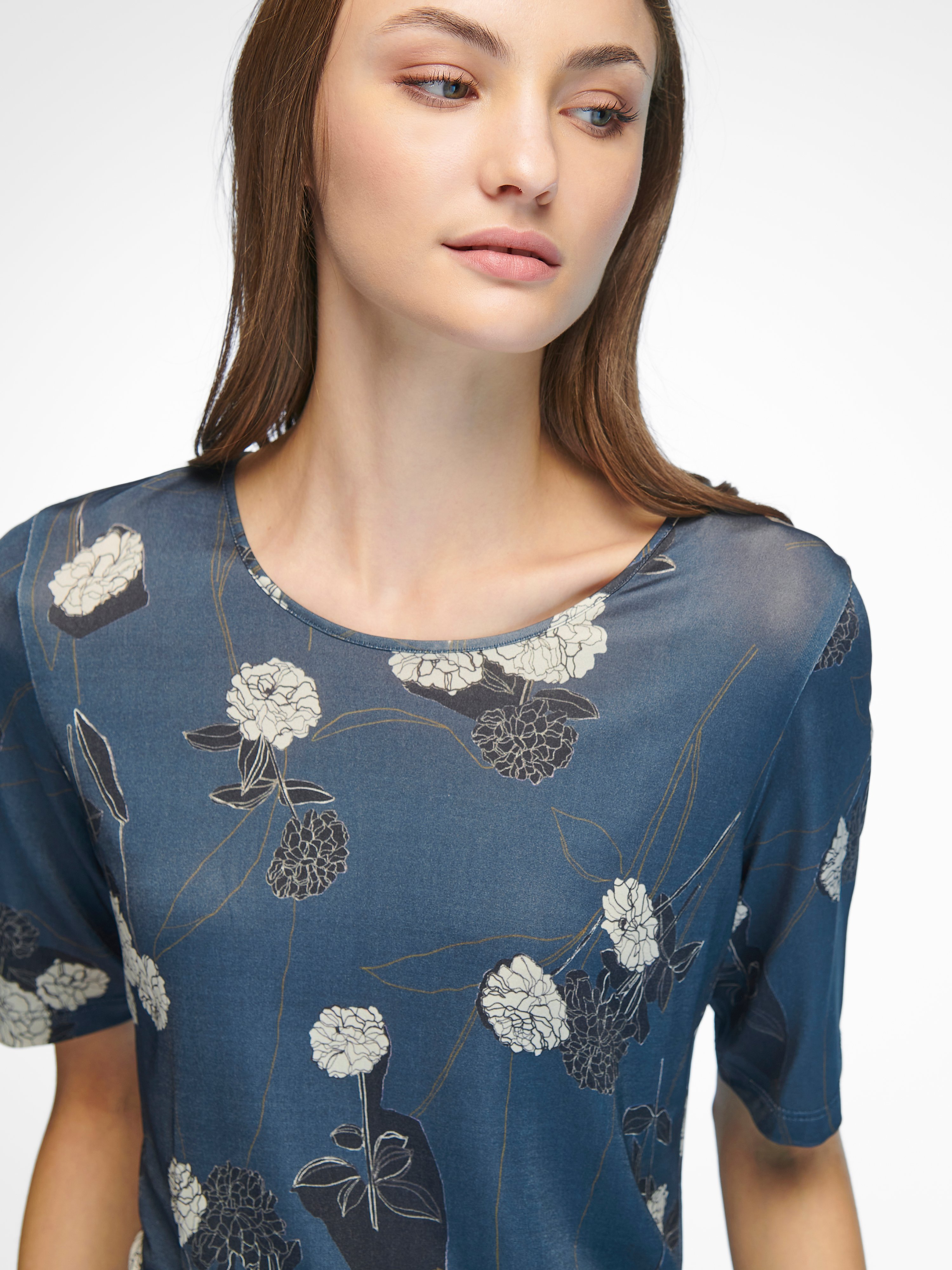 Rundhals-Shirt mit 1/2-Arm