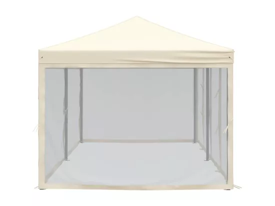 Tente de réception pliable avec parois Crème 3x6 m