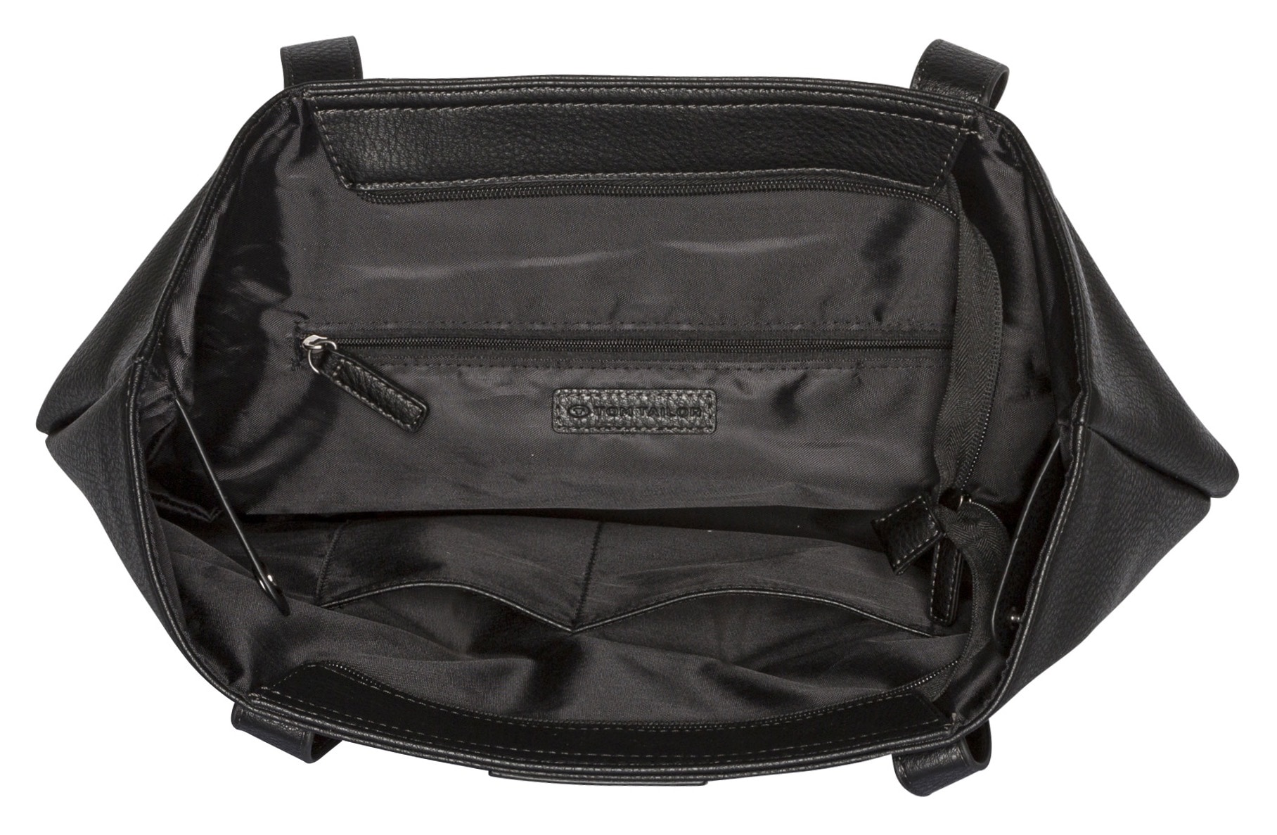 TOM TAILOR Shopper »Miri zip« aus griffigem Lederimitat mit praktischen flachen Handgriffen