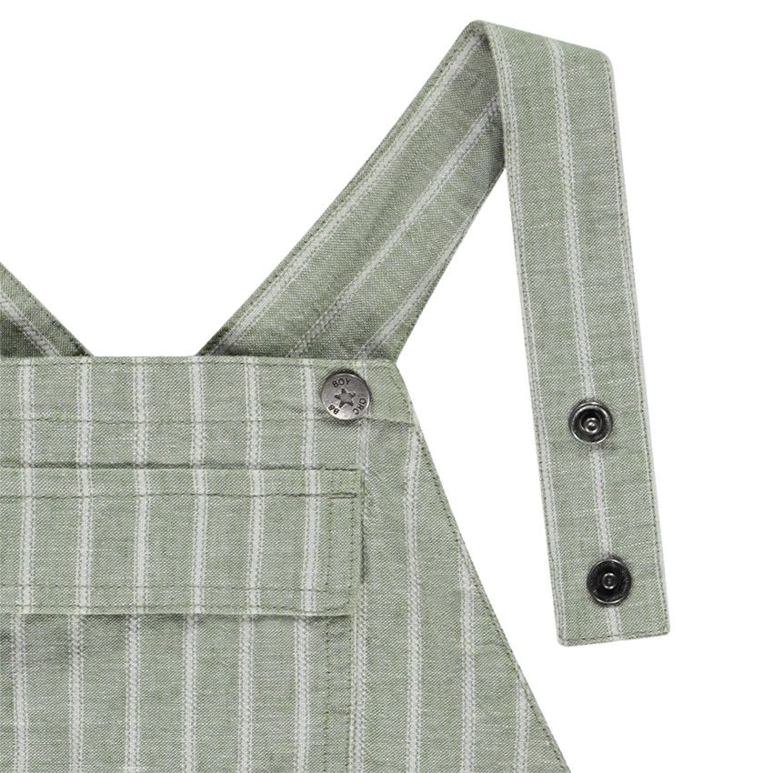Salopette courte rayée pour bébé garçon - Vert