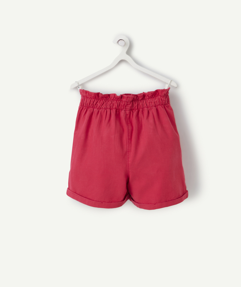 short taille haute en viscose responsable rouge