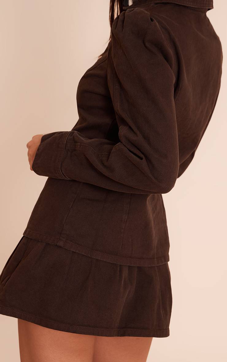 Chocolat Mini-jupe Plissée En Denim Indigo Fluide