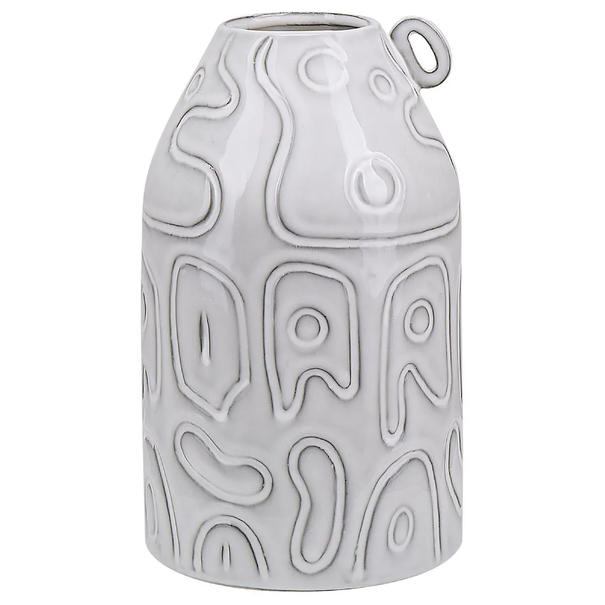 Beliani Vase à Fleurs Alalia - Céramique Gris 22 cm