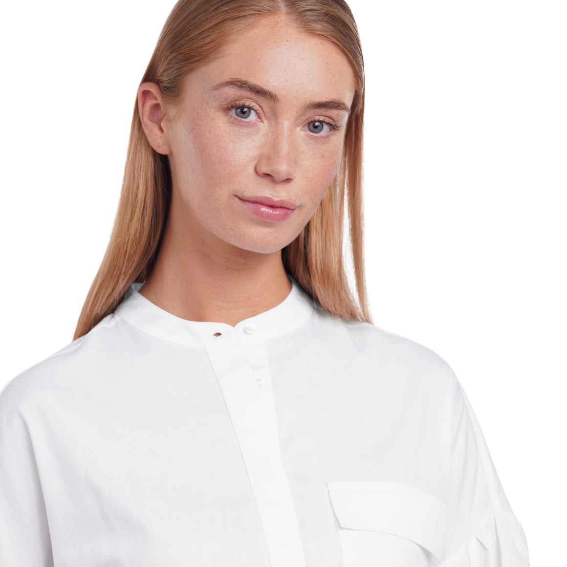 Jonas Nielsen Damen Bluse mit verdeckter Knopfleiste weiss