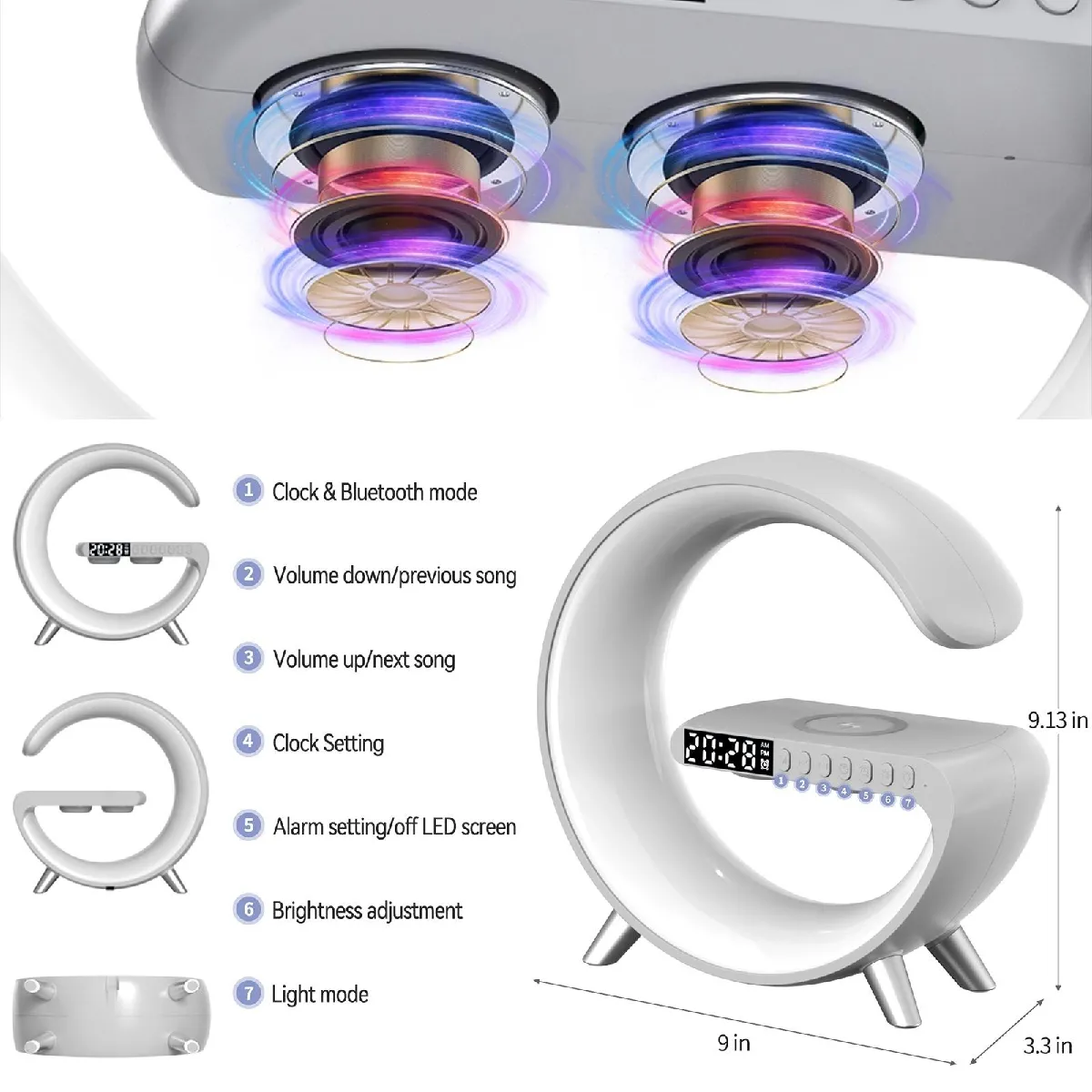 Yonis Enceinte Bluetooth Avec Chargeur Sans Fil