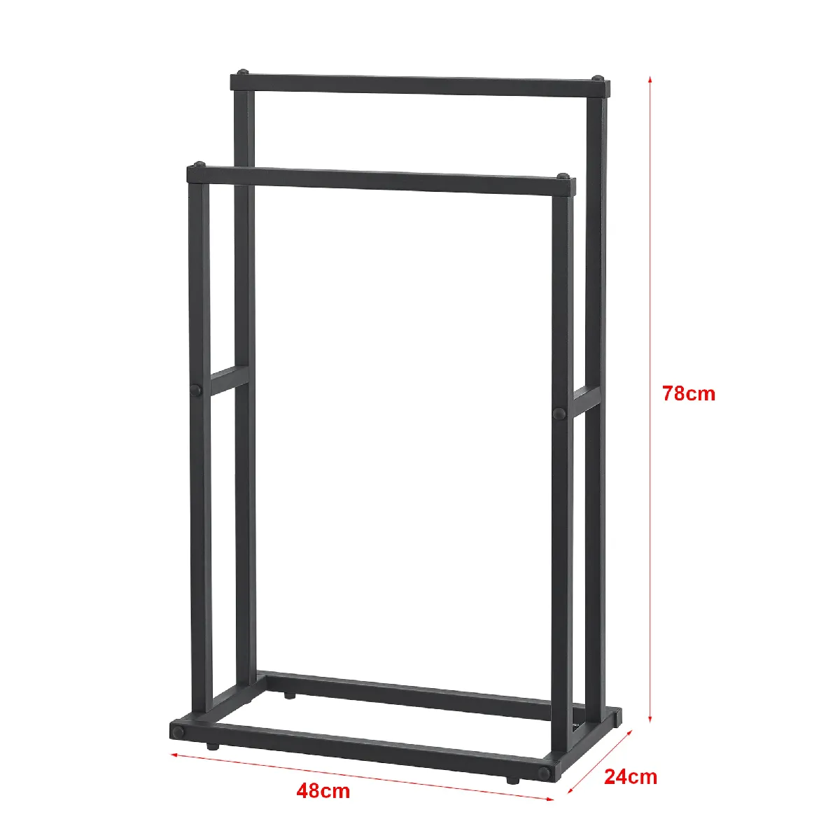 Helloshop26 Porte-serviettes 2 barres acier noir