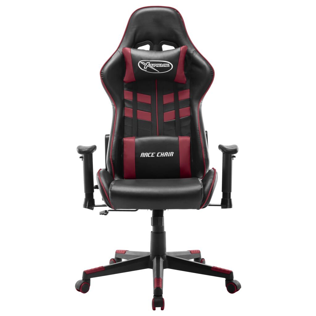 vidaXL Gaming stoel, zwart en bordeauxrood, kunstleer