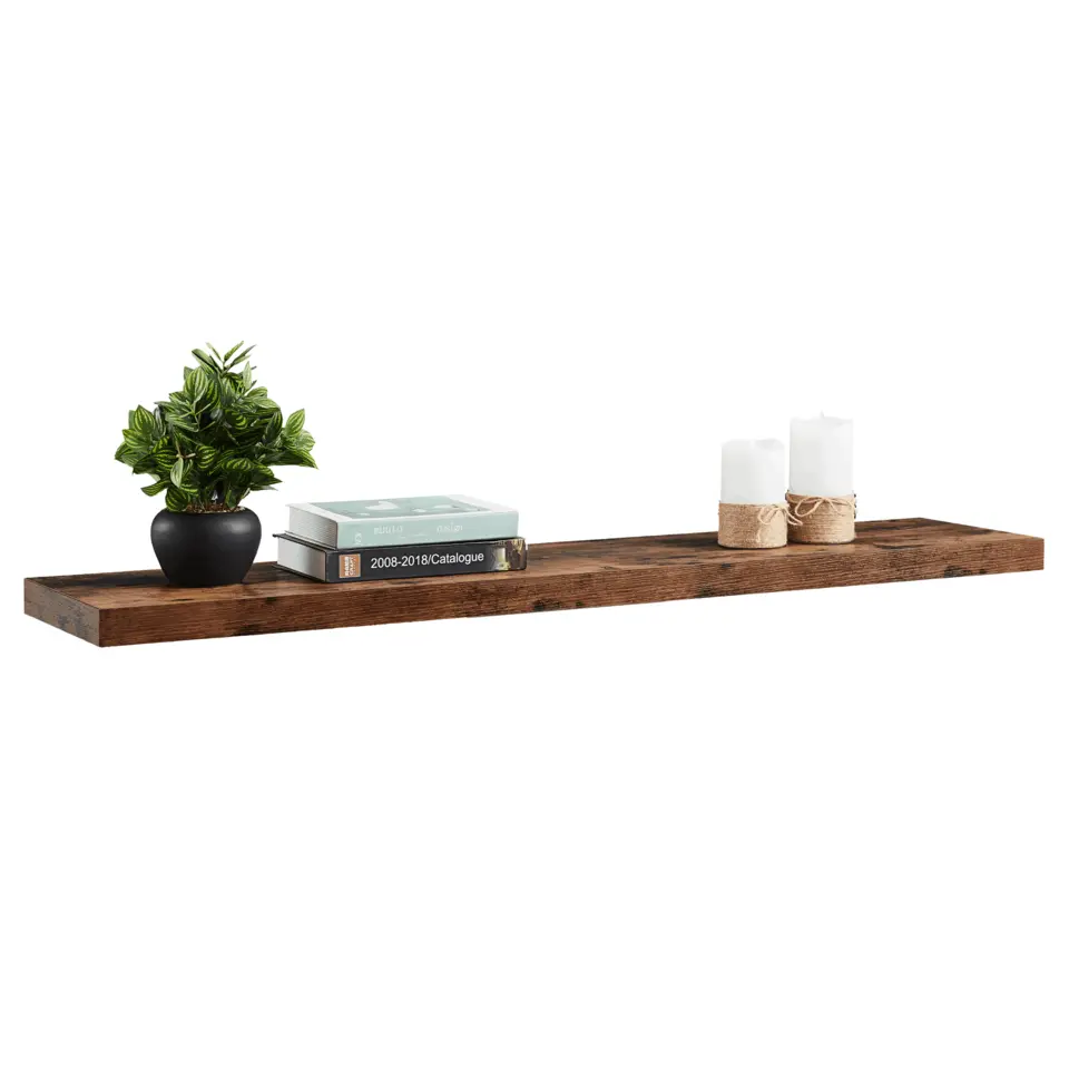 Boeken Plank van 120 cm lang, industrieel design, vintage bruin