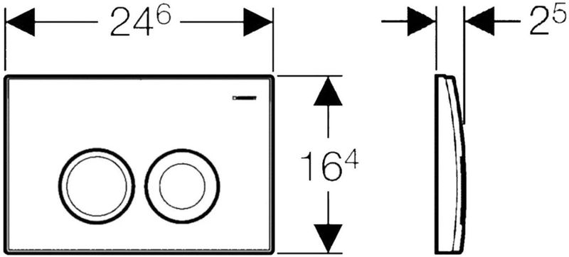 Geberit - Delta 25 - Bedieningsplaat - Mat Roze - Frontbediening