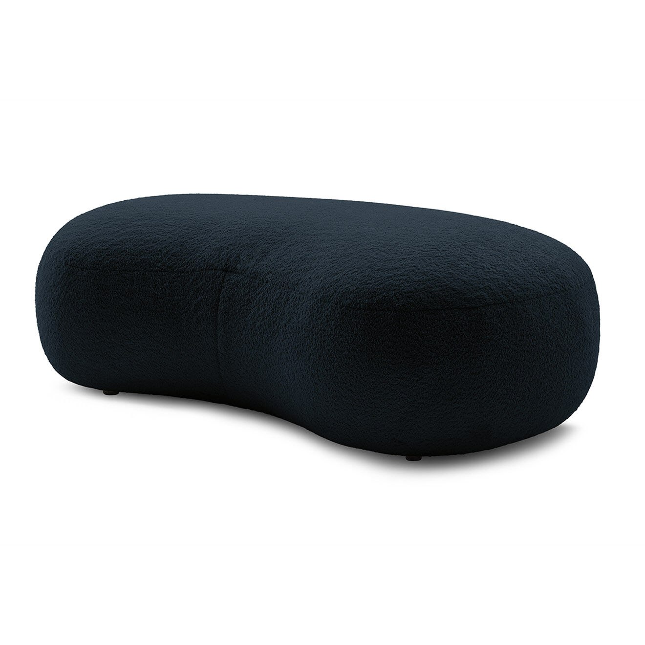 Bobochic Pouf Saint-Germain tissu bouclette  bleu foncé - 147x90x47 cm