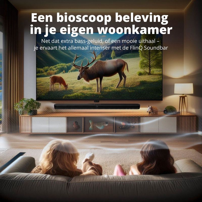 FlinQ - Soundbar Play - Zwart - Film modus - Muziek modus