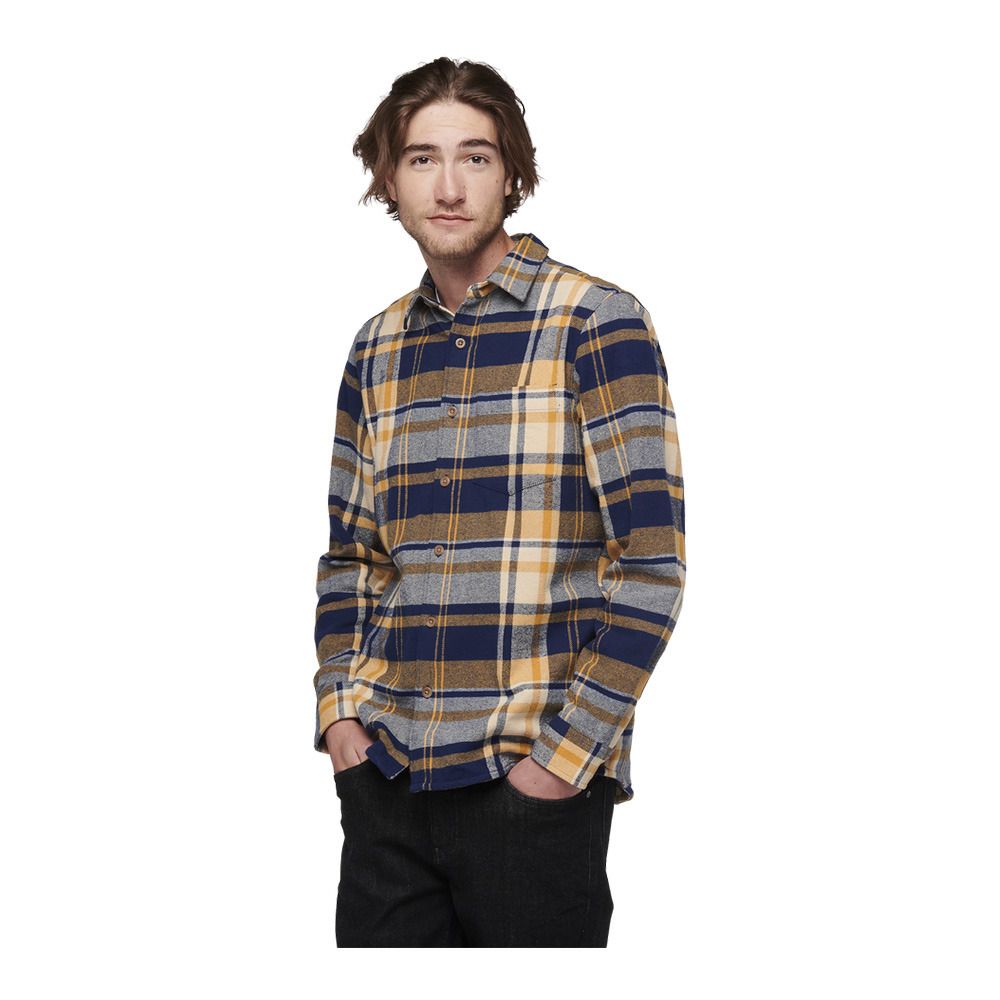 Black Diamond PROJECT FLANNEL - Surchemise Homme indigo/gold plaid