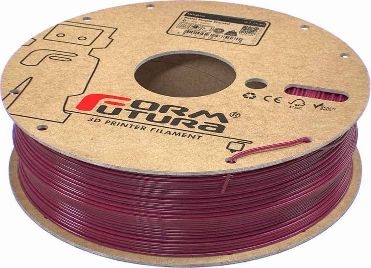 FormFutura  HDglass™ Pastel Purple Stained, 1,75 mm / 750 g    Einzigartiges PETG für Modelle mit leichter Transparenz und hoher Festigkeit