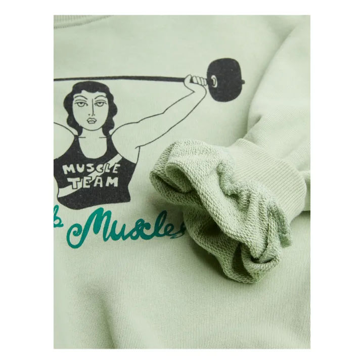 Mini Rodini Sweat Club Muscle Coton Bio | Vert amande