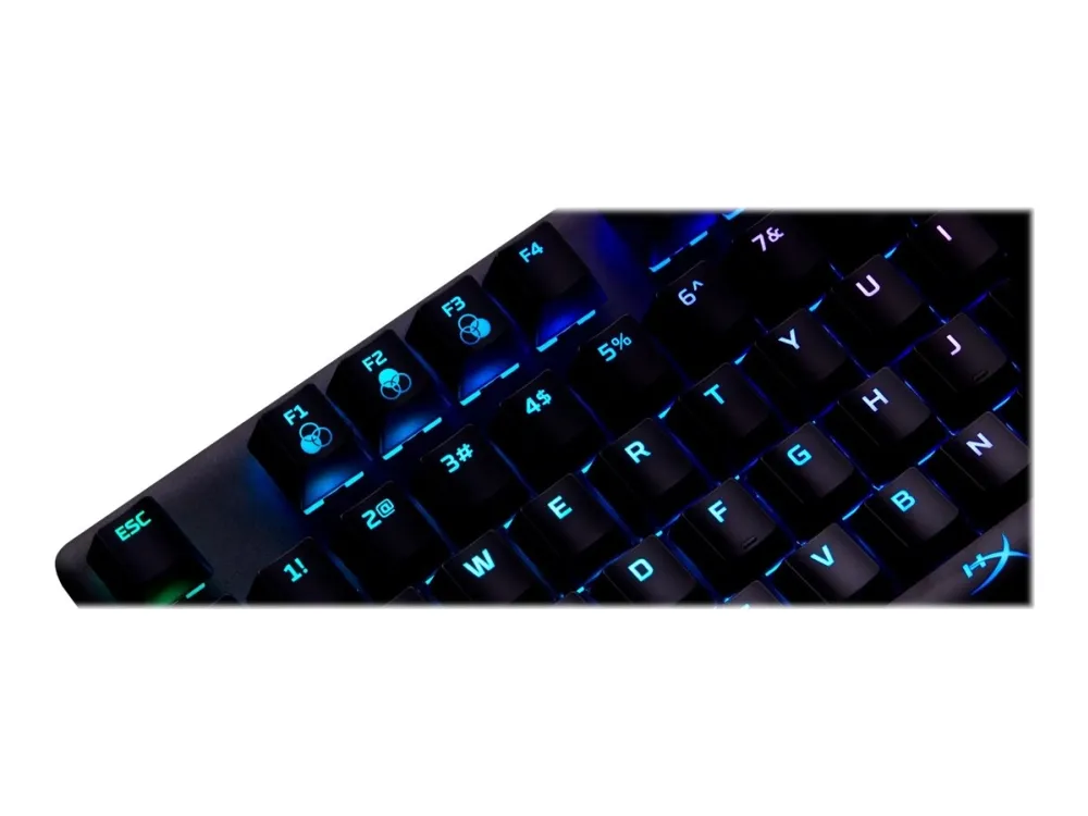HyperX Alloy Origins - Tastatur - bagbelyst - USB-C - QWERTY - USA - tastkontakt: HyperX Red - sort