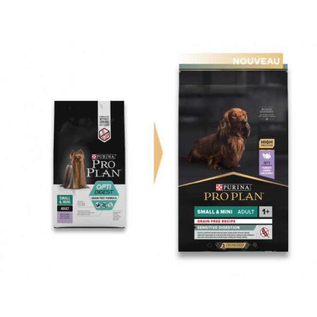 Croquettes ProPlan Grain Free Sensitive Digestion Small Mini Adulte pour chien