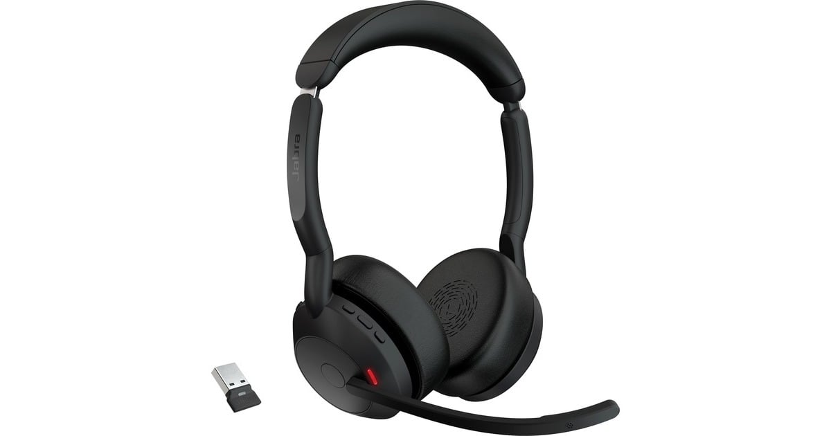 JabraJBR Evolve2 55 UC Stereo Link380a on-ear headset  (Zwart)
