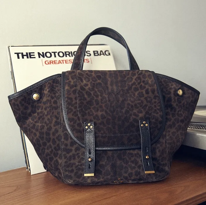 Sac cabas en cuir motif léopard Stan Panier M Jérôme Dreyfuss