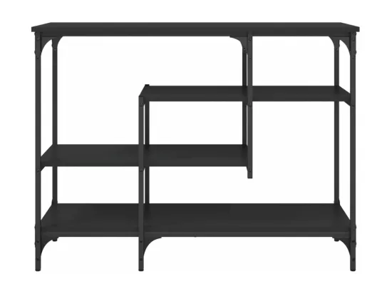 Table console avec étagères noir 100x35x75 cm
