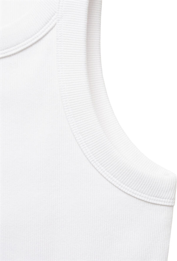 MANGO Ribbed cotton-blend top White