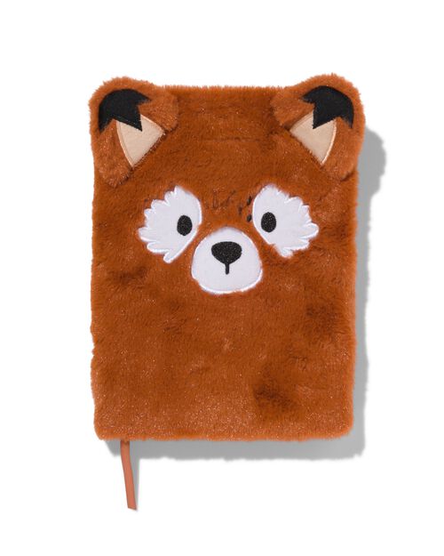 carnet ligné fluffy panda roux A5