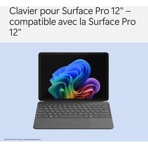 Clavier pour tablette Microsoft Surface Pro 12 pouces avec Surface Slim Pen - Ardoise