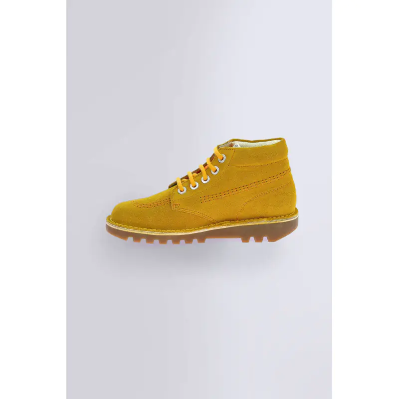 KICK HI JAUNE MOUTARDE BOTTINES Cuir Femme