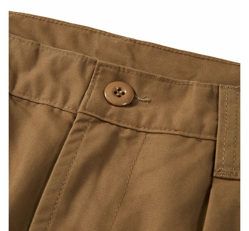 OKONKWO - Hoge taille effen cropped rechte broek