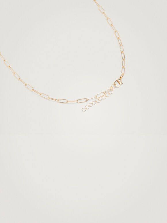 Colar dourado com pingente - Dourado