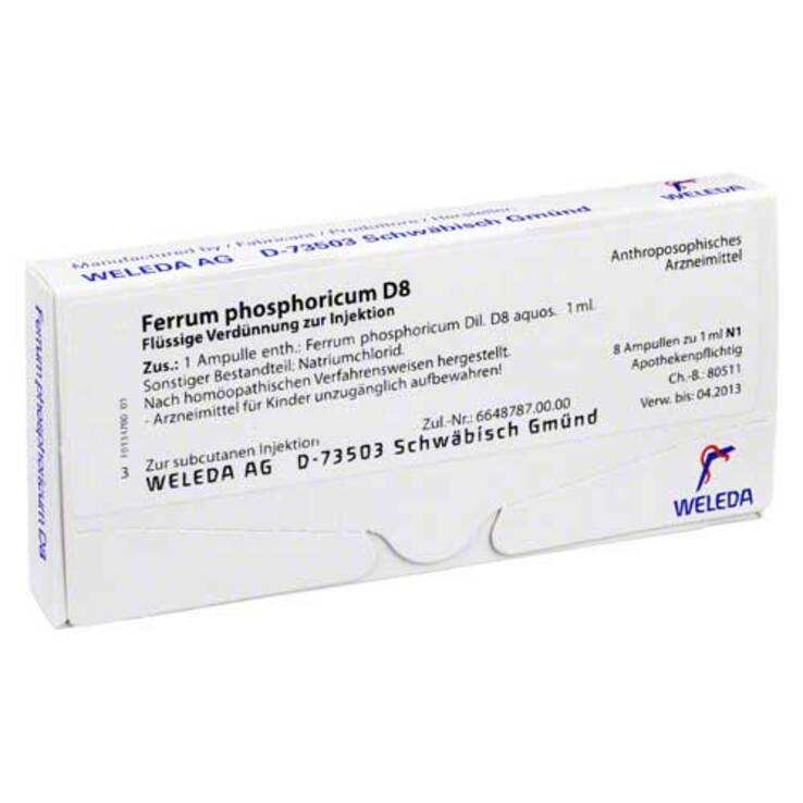 Ferrum phosphoricum D 8 Ampullen, 8X1 ml
