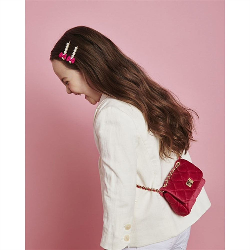 Lille Velour Taske Azalea Pink - Milledeux
