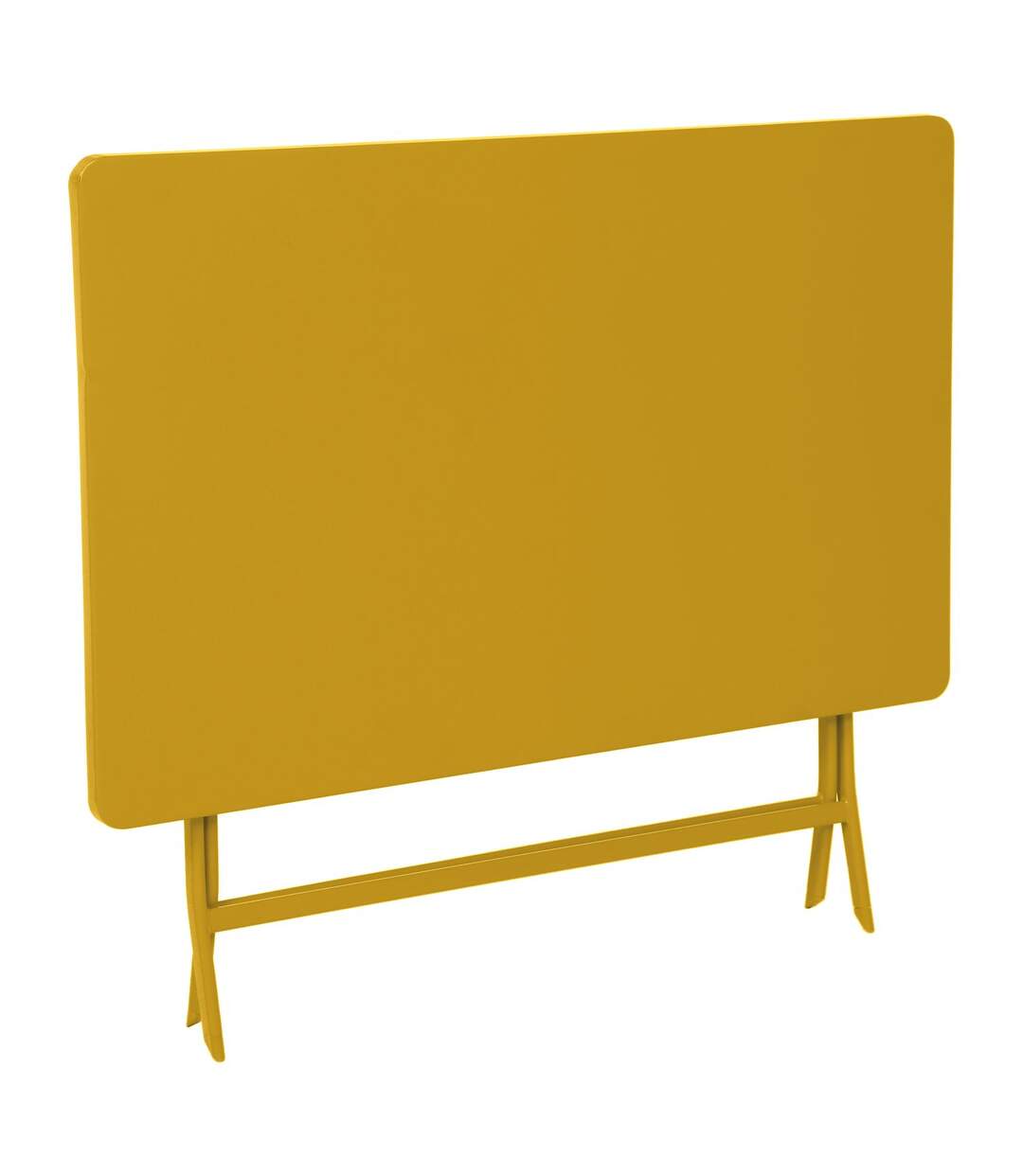 Table de jardin pliante rectangulaire Greensboro - 4 Places - Jaune moutarde