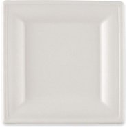 Assiette en canne à sucre, carré, 200 x 200 mm