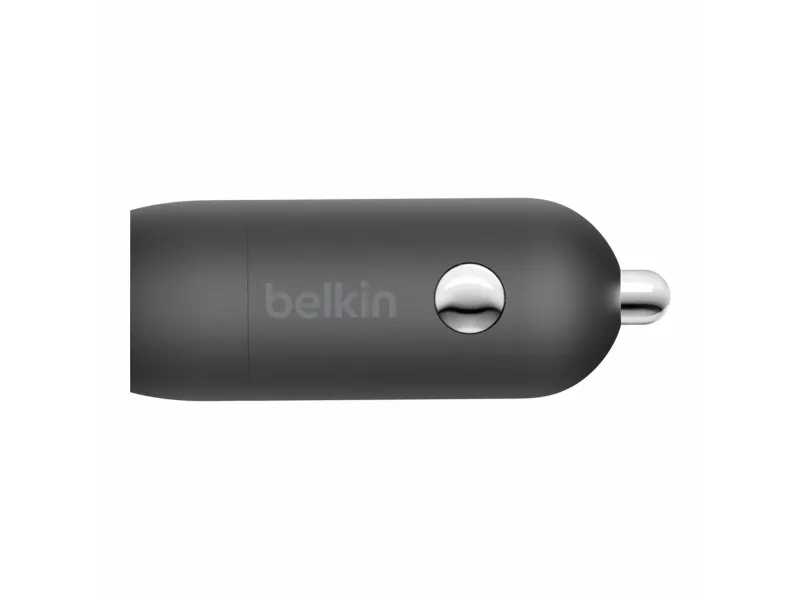 Belkin BoostCharge Car Charger - Bilstrømsadapter - 18 Watt - 3.6 A (24 pin USB-C) - på kabel: Lightning - sort