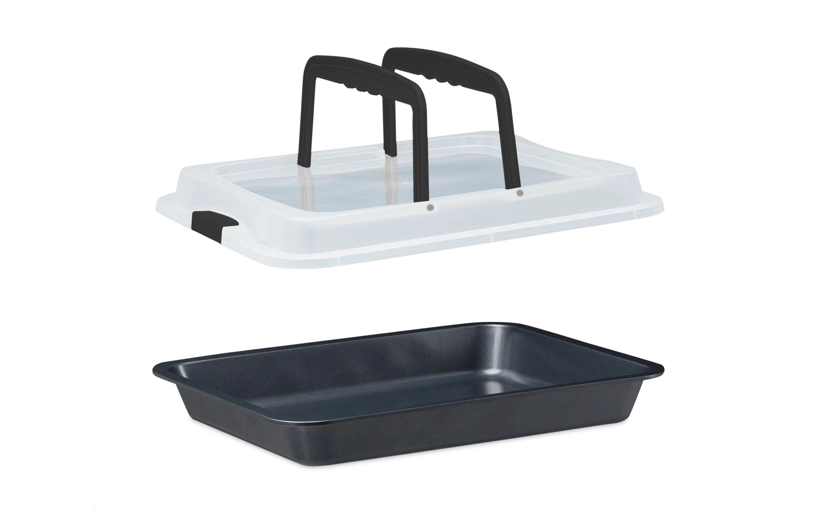 Backform eckig 40.5 cm x 32.5 cm, SchwarzPraktische Blechkuchen Transportbox